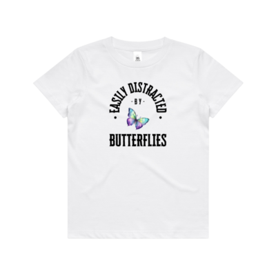 Distracted By Butterflies Kids Tee