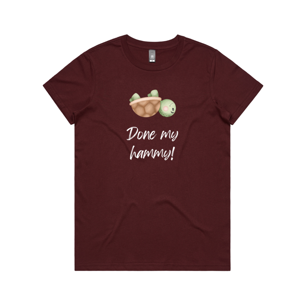 Women's Turtle Done My Hammy Dark T-Shirt - Image 5