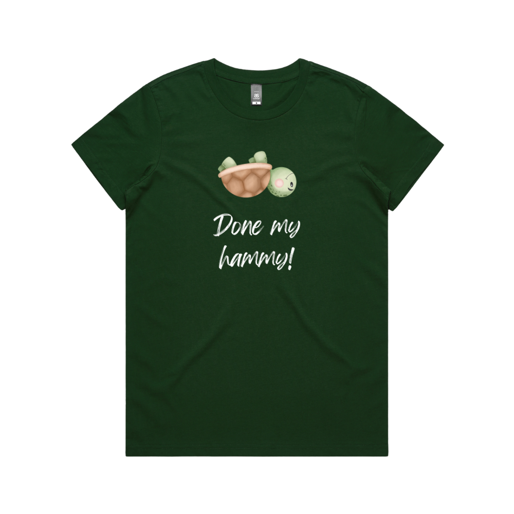 Women's Turtle Done My Hammy Dark T-Shirt - Image 4