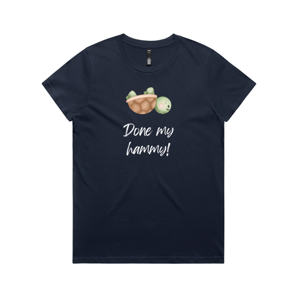 Women's Turtle Done My Hammy Dark T-Shirt - Image 3