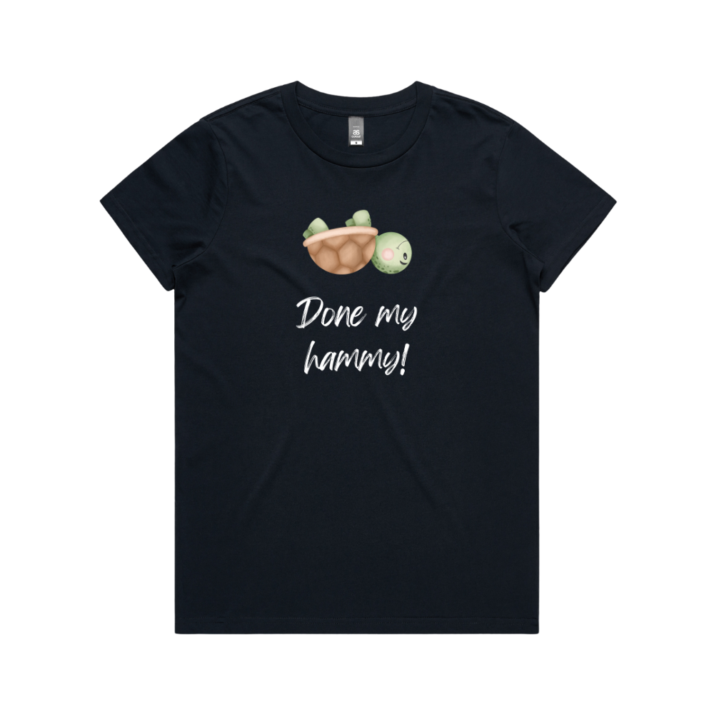 Women's Turtle Done My Hammy Dark T-Shirt - Image 2